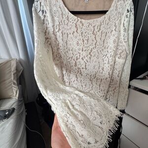 Elegant Lace Cream Top